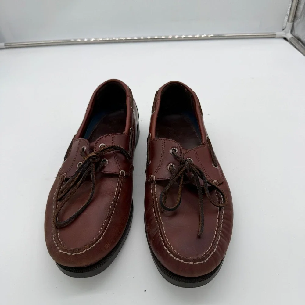 Dockers Mens Brown Leather Boat Shoes Moc Toe Loafers 090-14449 Size 12M